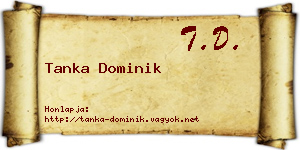 Tanka Dominik névjegykártya